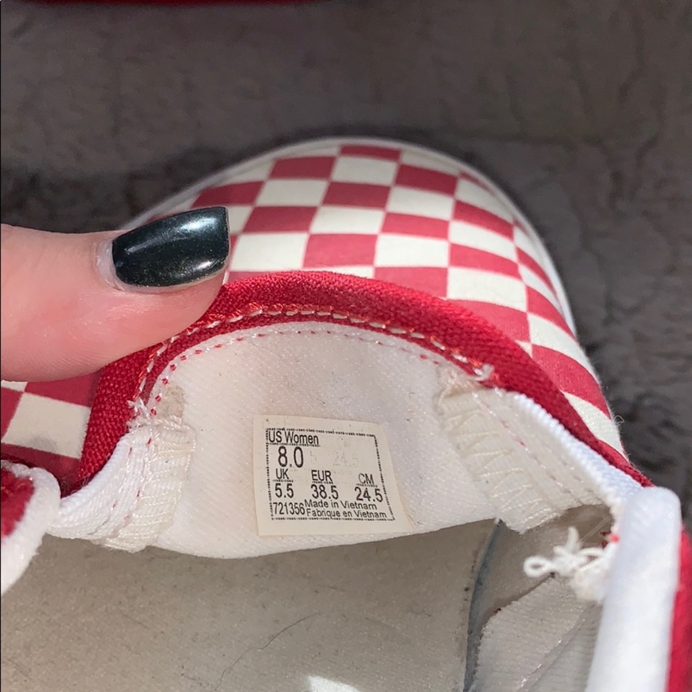 Red Checkered Vans - Picture 6 of 6